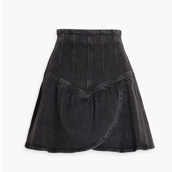 Isabel Marant “Dimenia” Wrap Effect Denim Mini Skirt Gray/Black Size 40 EUC - Picture 5 of 11